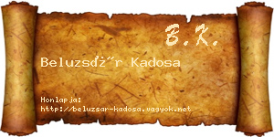 Beluzsár Kadosa névjegykártya